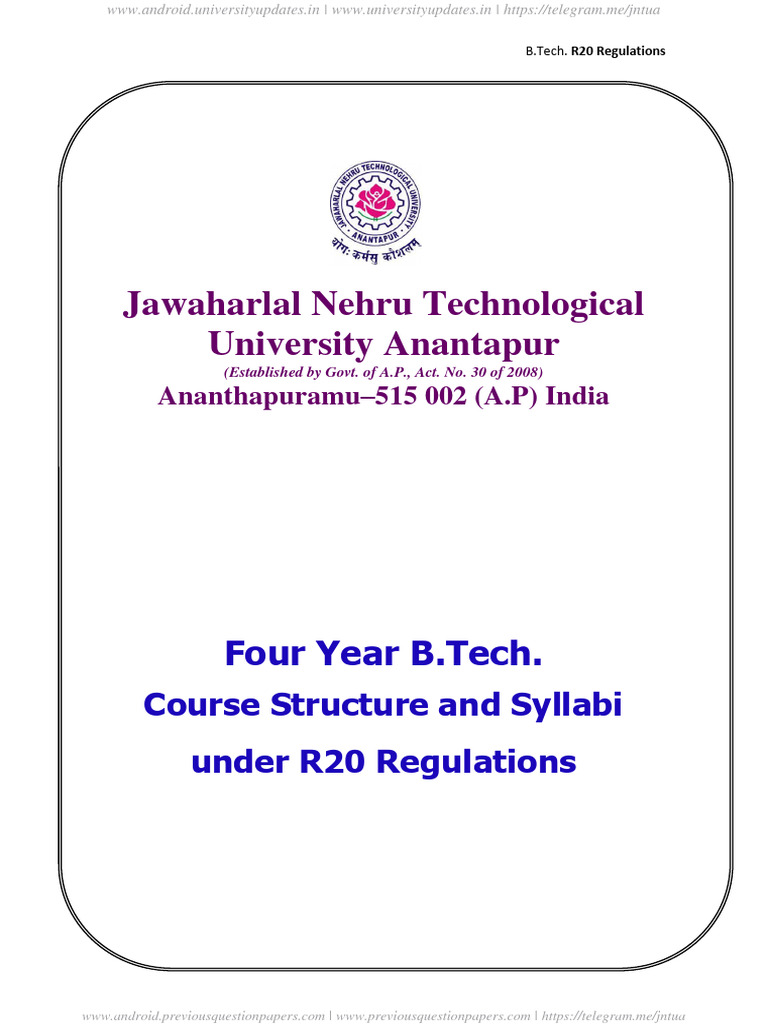 Jntua B.tech r20 Artificial Intelligence & Machine Learning Syllabus ...