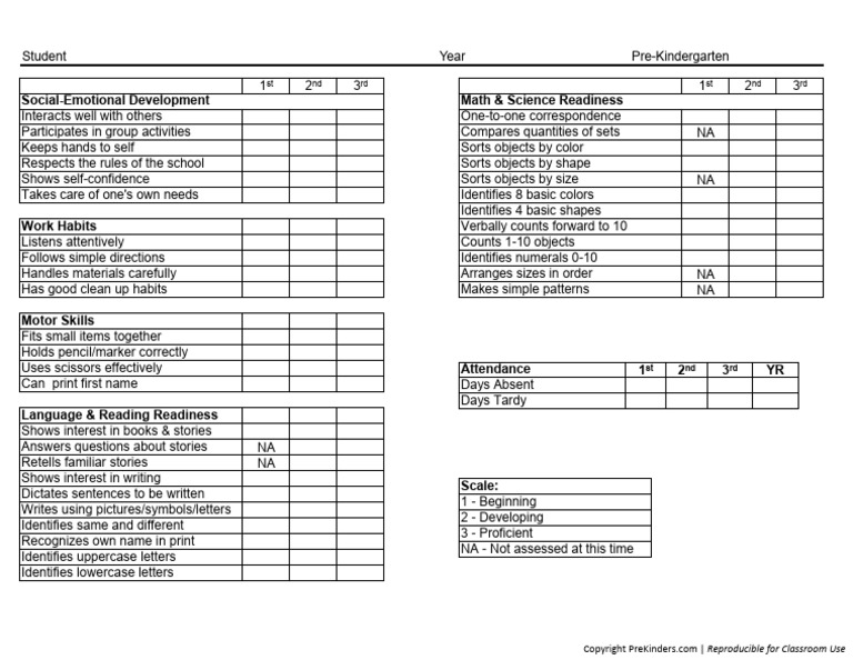 PreK Progress Report | PDF | Learning | Cognitive Science