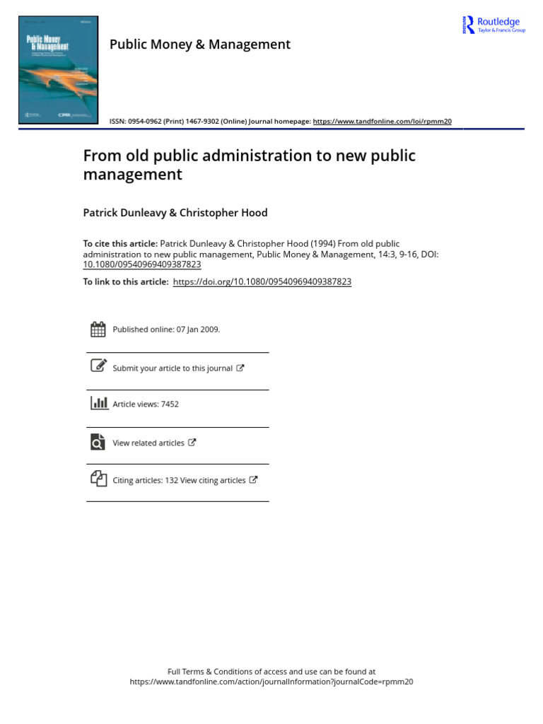 From Old Public Administration To New Public Management | PDF | Public ...