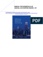 Instructor Manual For Essentials of Advanced Financial Accounting Baker 1st Edition