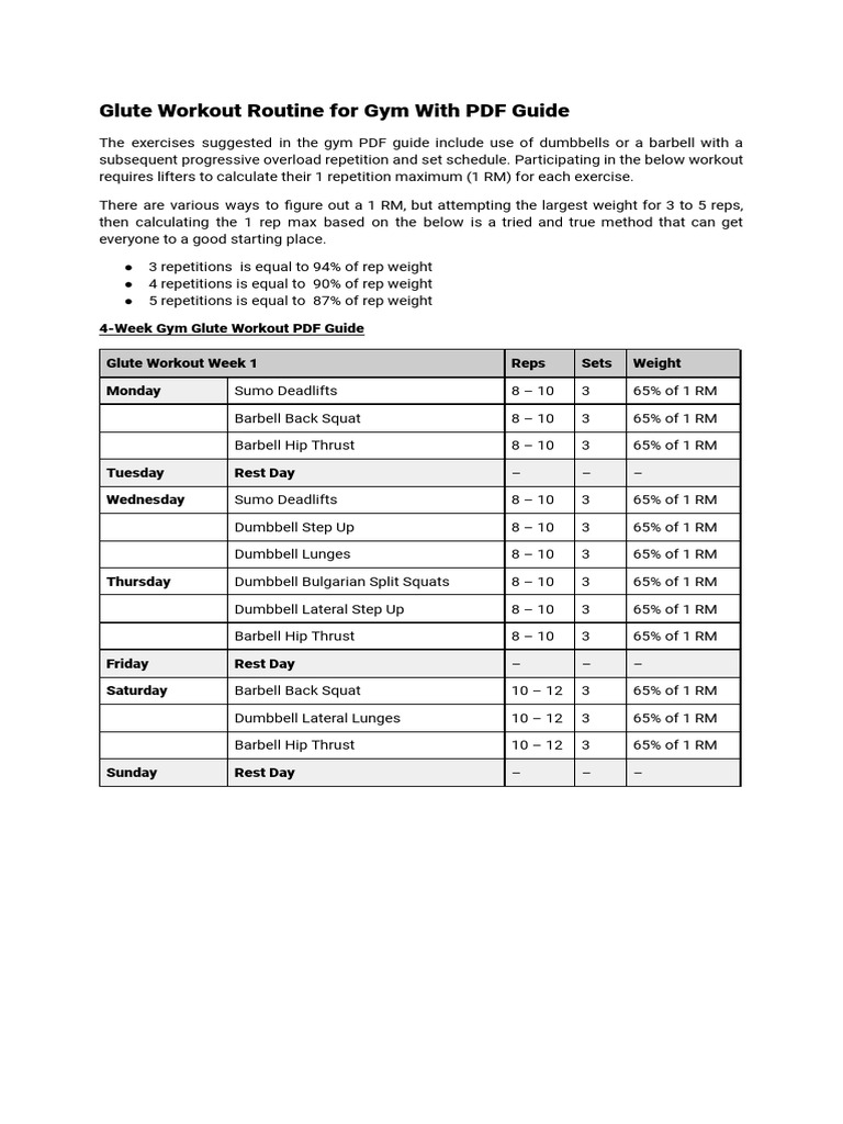 Glute-Workout-Routine-for-Gym-PDF-Guide | PDF | Athletic Sports ...