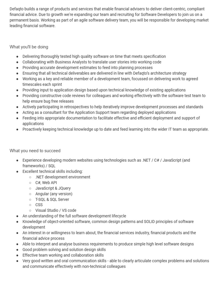 JOB Spec PDF Application Software Software