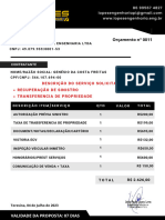 Orçamento Sinistro e Transferência - 1