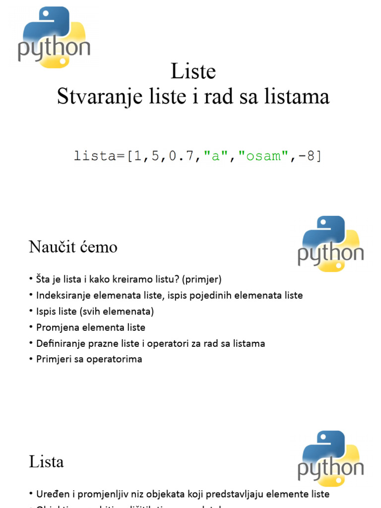 Python liste pdf