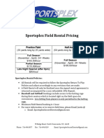 Sportsplex - Field Rental Pricing Flyer 2