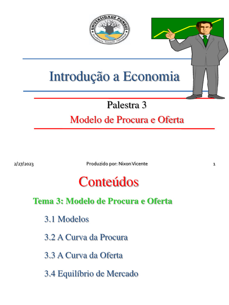 Palestra 3 - Modelo de Procura e Oferta | PDF | Demanda | Economia