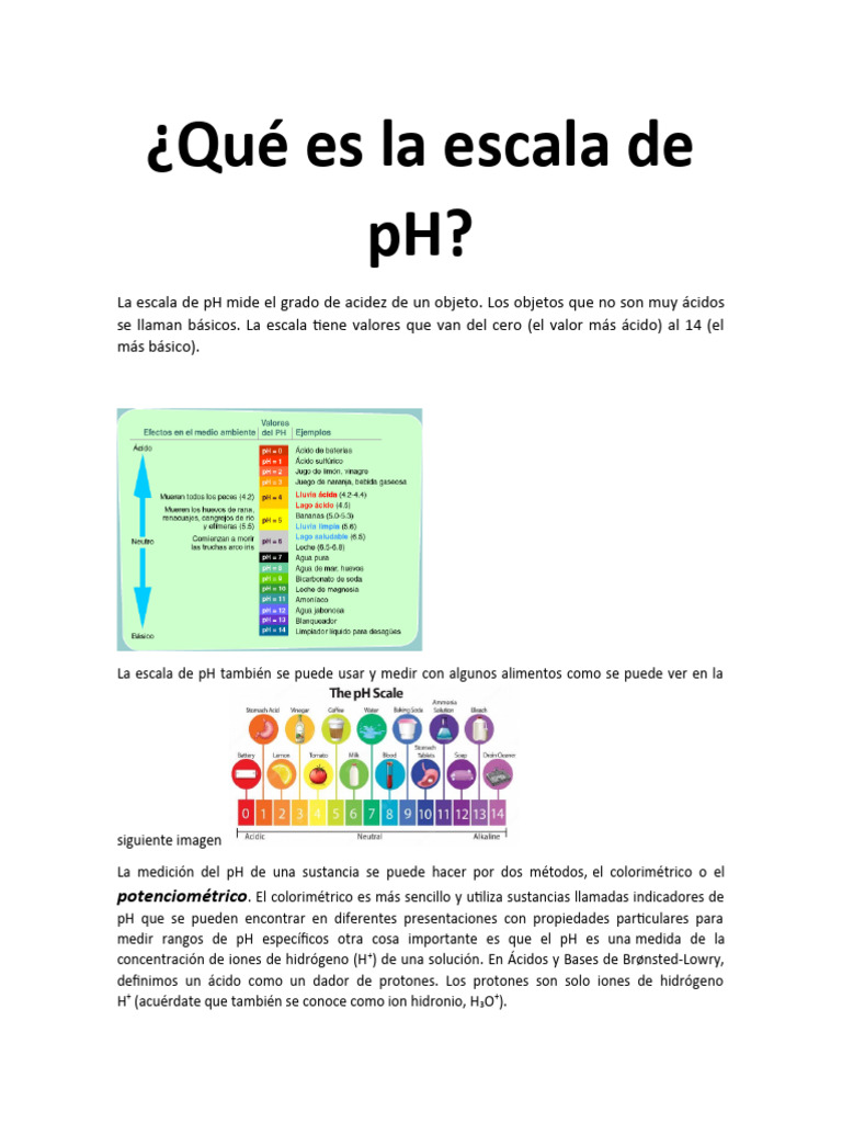 QuÃ© Es La Escala de PH | PDF