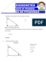 Ejercicios Del Teorema de Pitagoras para Sexto de Primaria