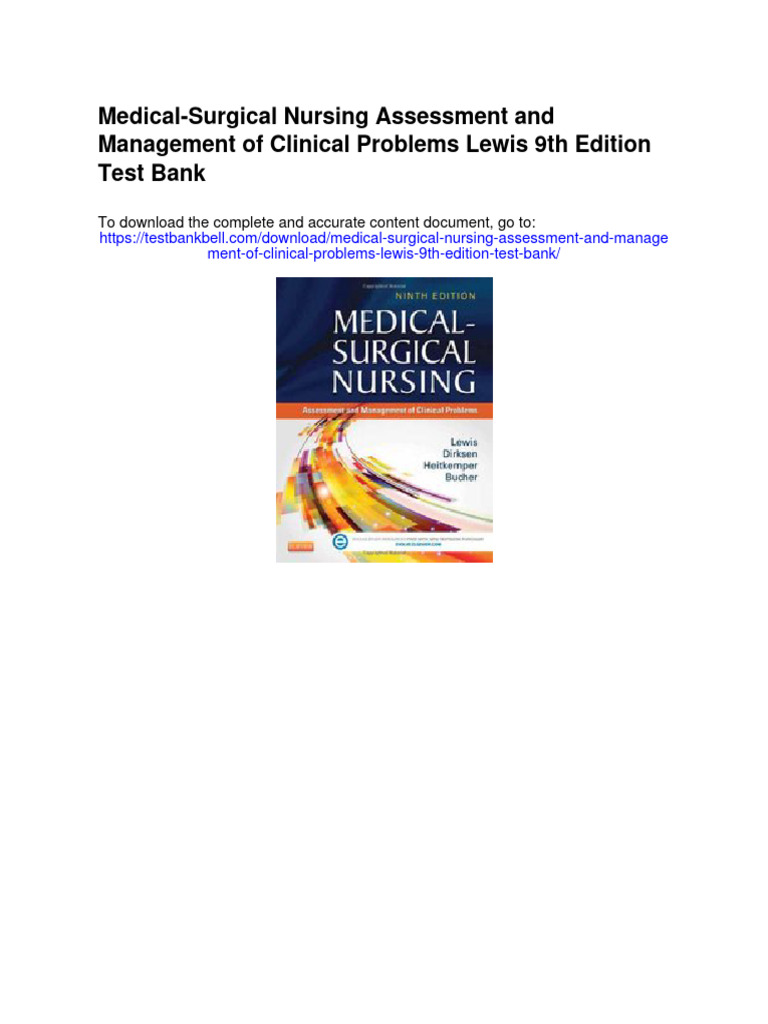 Medical Surgical Nursing Assessment and Management of Clinical Problems Lewis 9th Edition Test