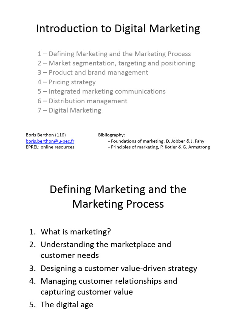 1 Introduction To Digital Marketing | PDF | Marketing | Customer