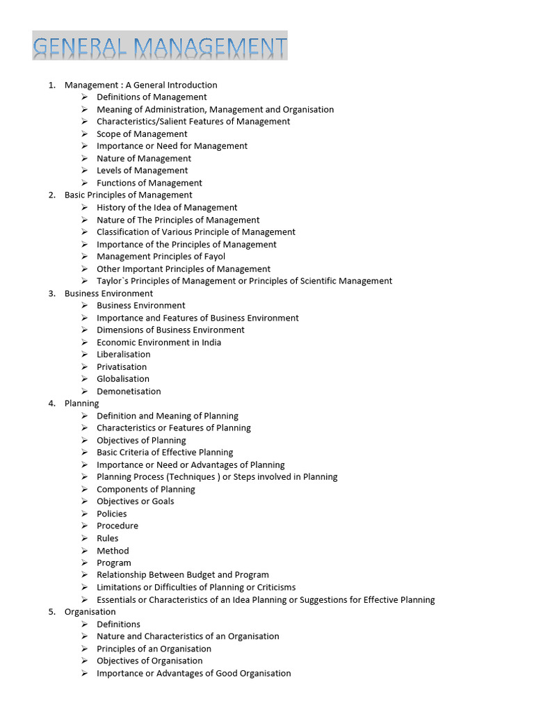 General Management PDF Business Marketing