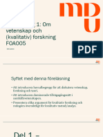 FOA005, FL1, Om Vetenskap Och Kvalitativ Forskning