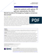 Follow-Up Strategies For Patients With Splenic Trauma Managed Non-Operatively: The 2022 World Society of Emergency Surgery Consensus Document