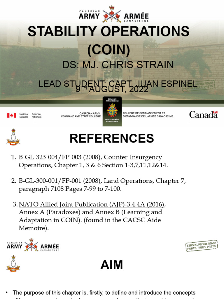 Overview of COIN Operations in Canada | PDF | Insurgency ...