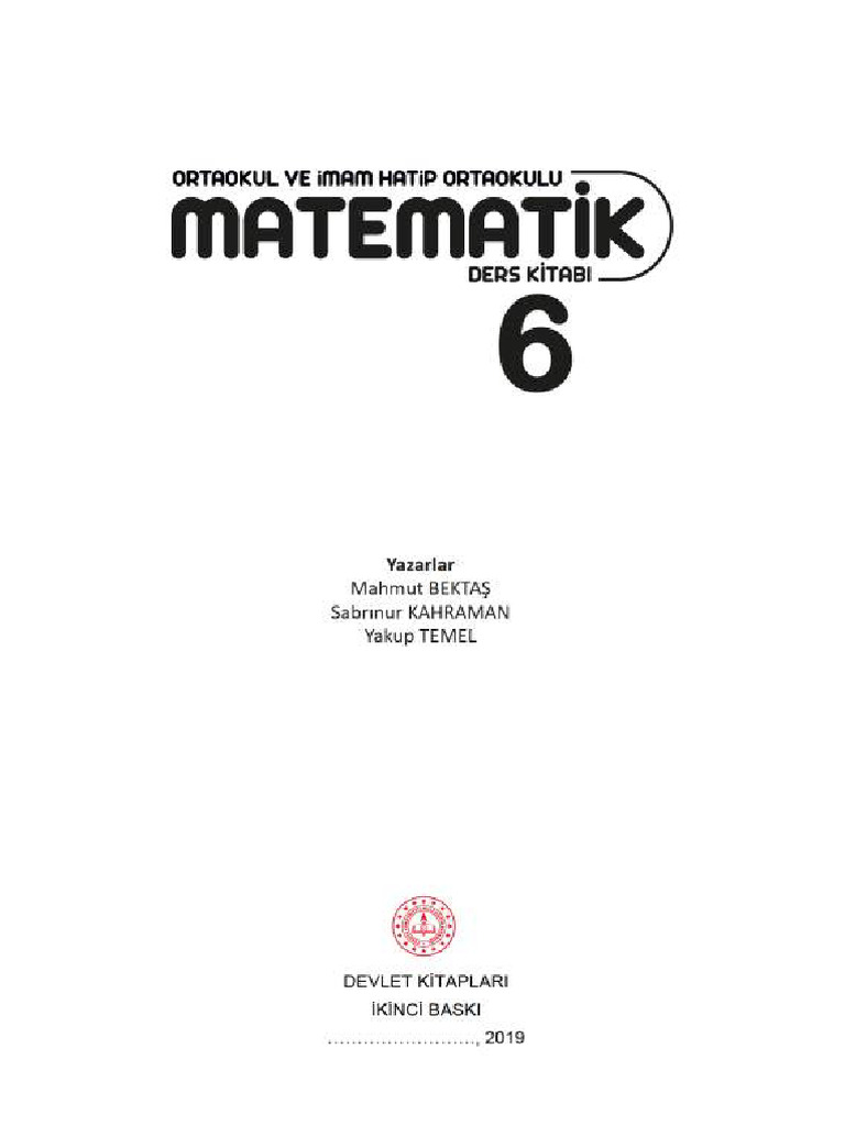 6.Sınıf Matematik Ders Kitabı (MEB 2) | PDF