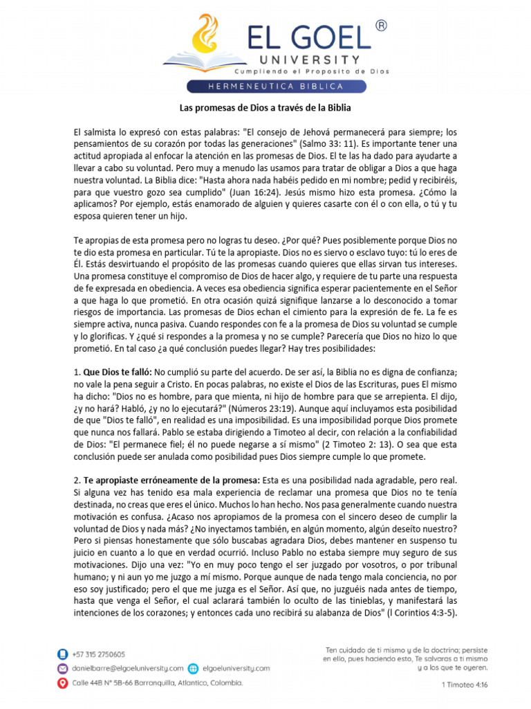 Las Promesas de Dios A Través de La Biblia | PDF | Dios | Abrahán