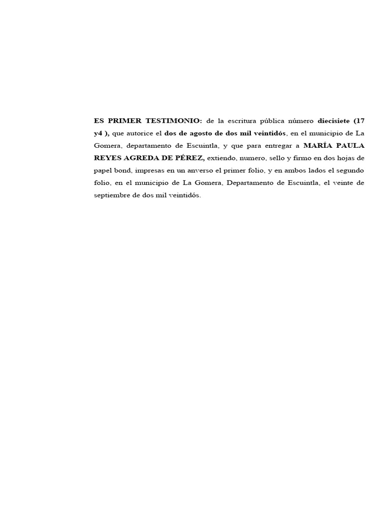 Es Primer Testimonio PDF