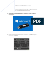 Pasos para Instalar Windows en Un Equipo