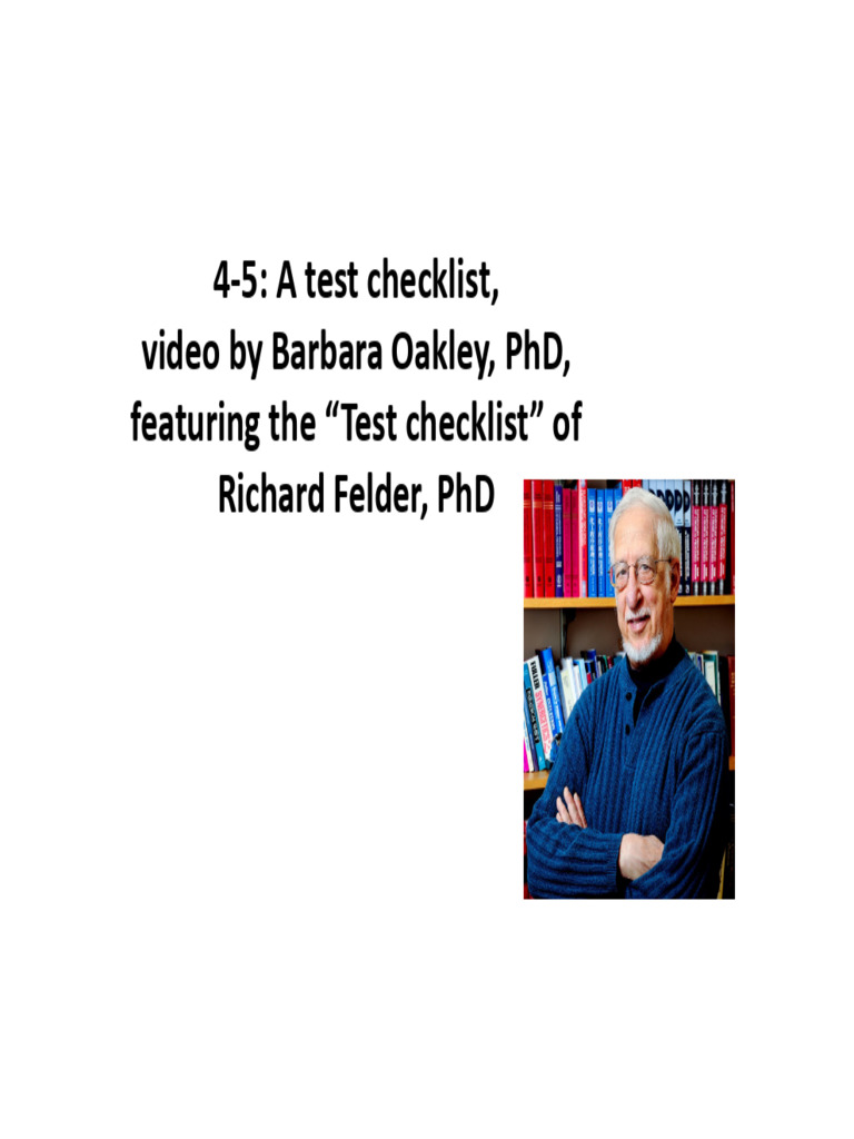 Test Preparation Checklist by Felder | PDF