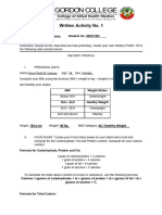 Written Activity No. 1 Dietary Profile