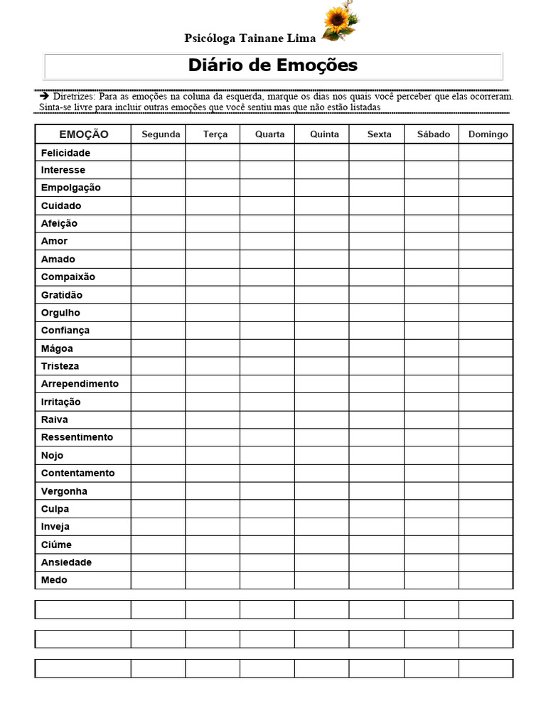 diario das emoçoes | PDF