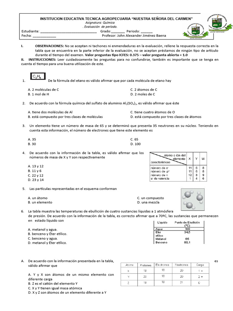 Examen ietansecar 10 1er periodo 2022 10 1 10 4 pdf tomos agua