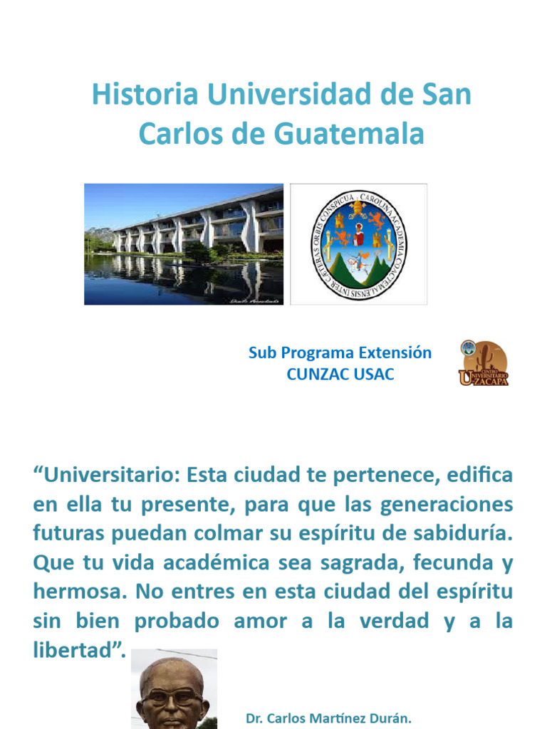 Historia Universidad De San Carlos De Guatemala Pdf Universidad