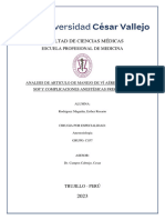 Analisis de Articulo de Manejo de Ví Aérea Dificil de Sop y Complicaciones Anestésicas Frecuentes