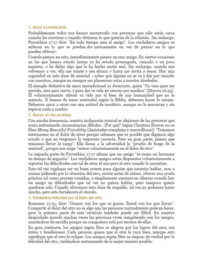La Amistad | PDF | Amor | Verdad