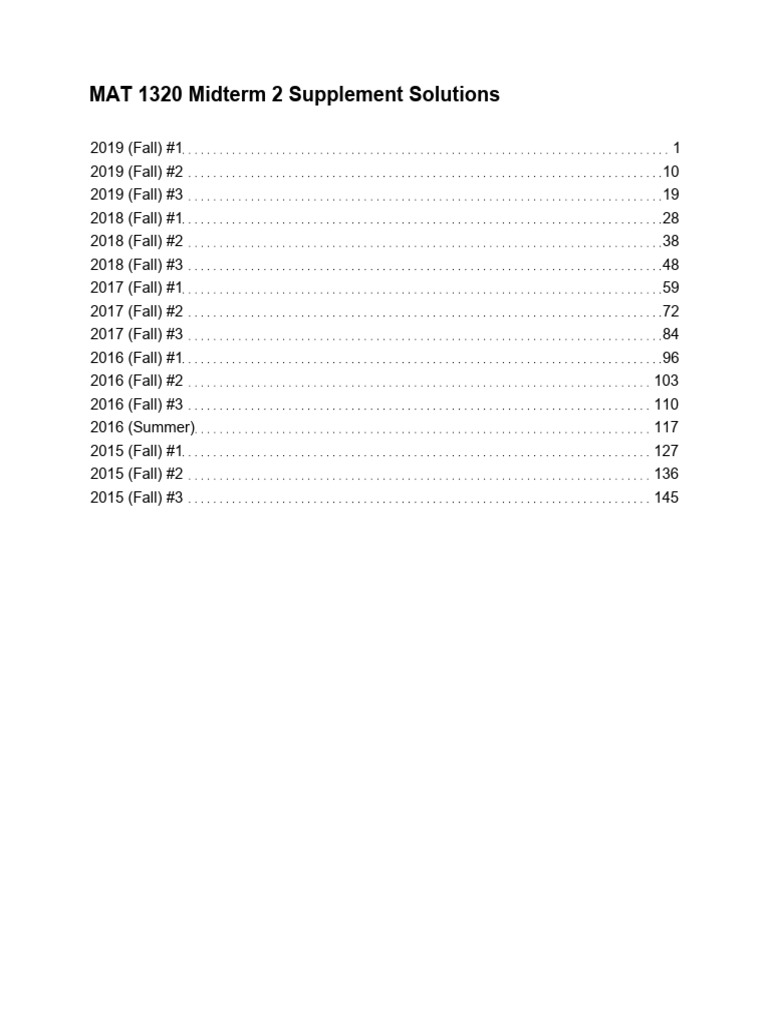 MAT 1320 Midterm 2 Solutions | PDF | Calculus | Mathematics