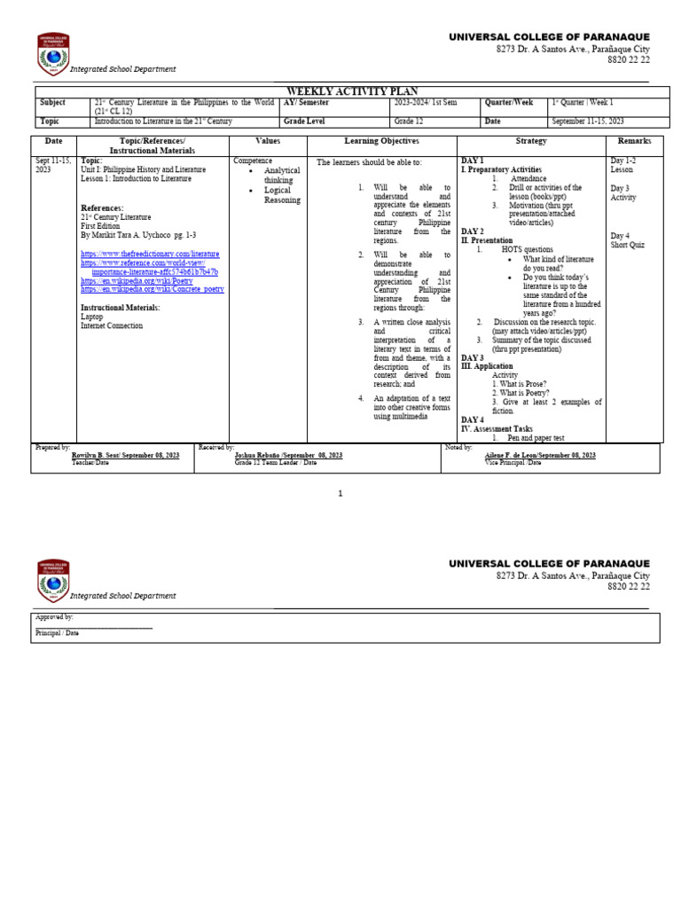 21st Century Literature | PDF | Education Theory | Cognitive Science