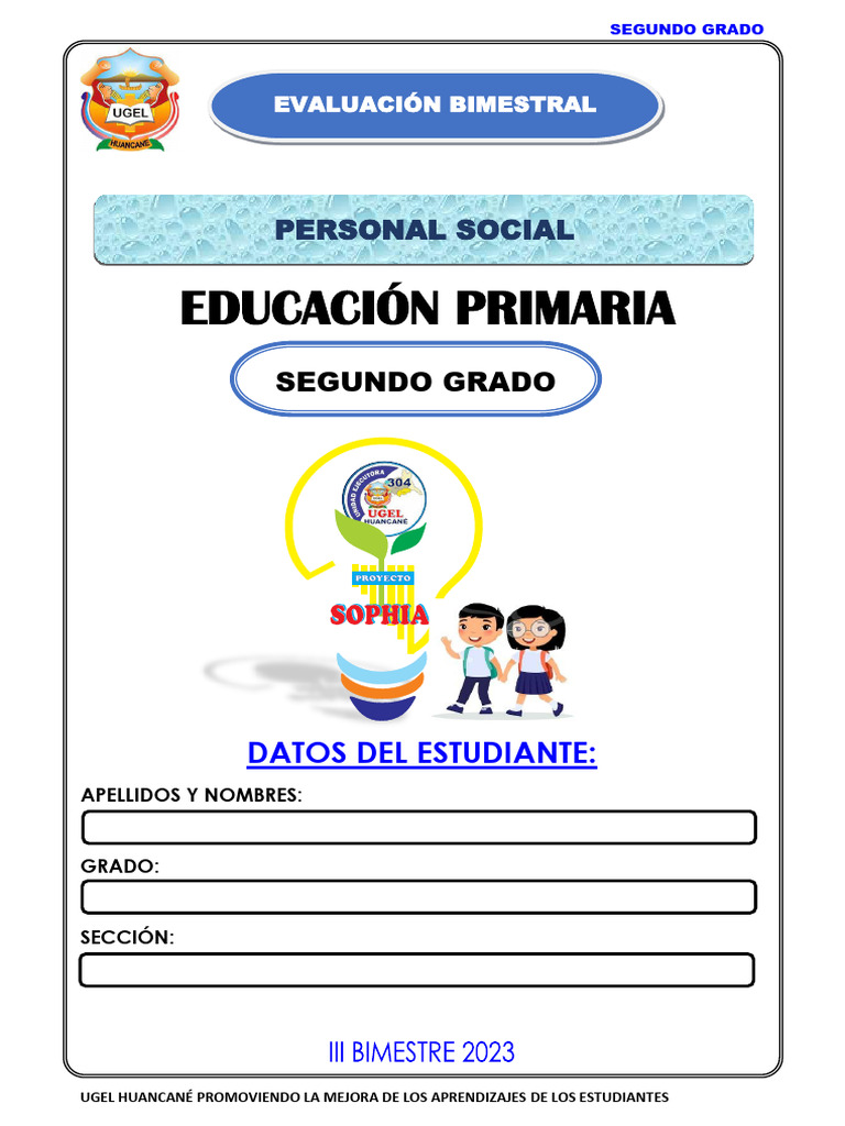 Evaluación Personal Social 2° Grado | PDF