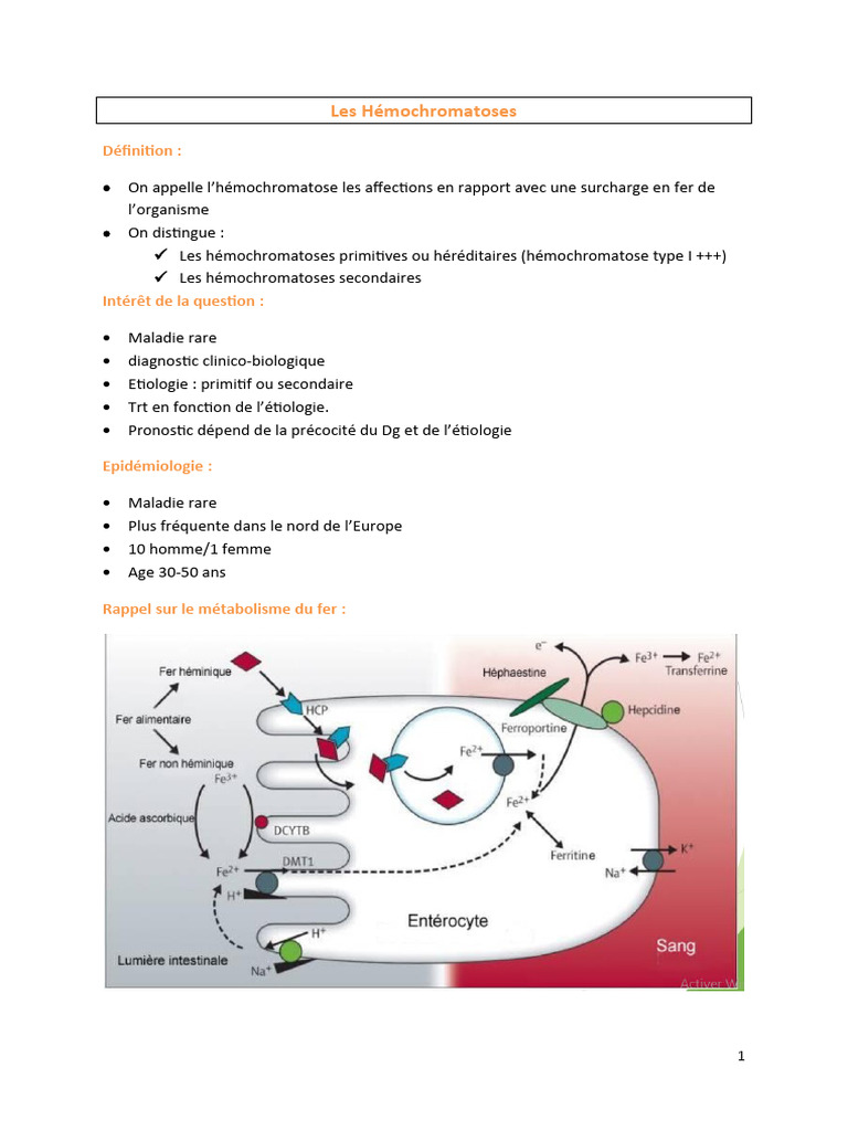 Hémochromatose : Types, Diagnostic et Traitement | PDF | Spécialités ...