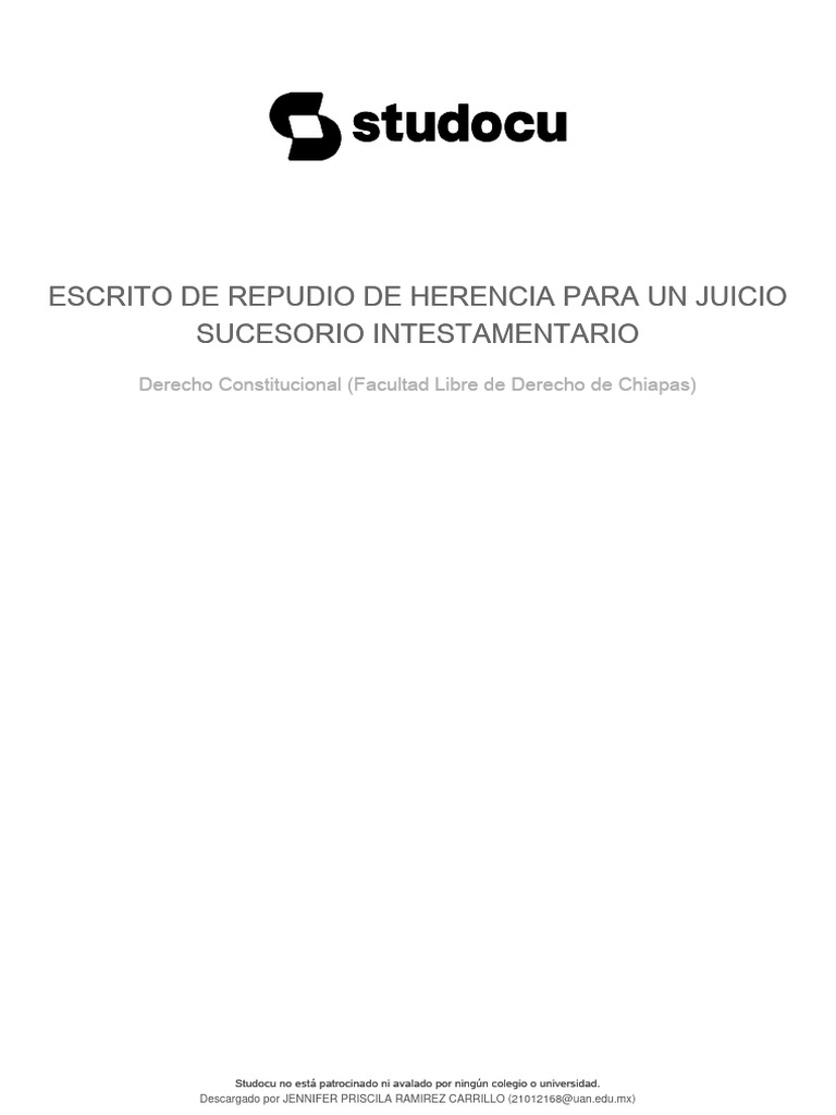 Escrito de Repudio de Herencia | PDF | Derecho