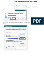 Procedimento para Limpar Computador Ou Notebook