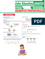 Ejercicios de Segmentos Proporcionales para Segundo Grado de Secundaria