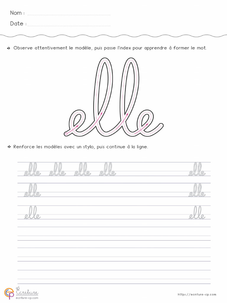 2 Ecriture Cursive Maternelle Gs Copie Debut D Annee CP Elle | PDF