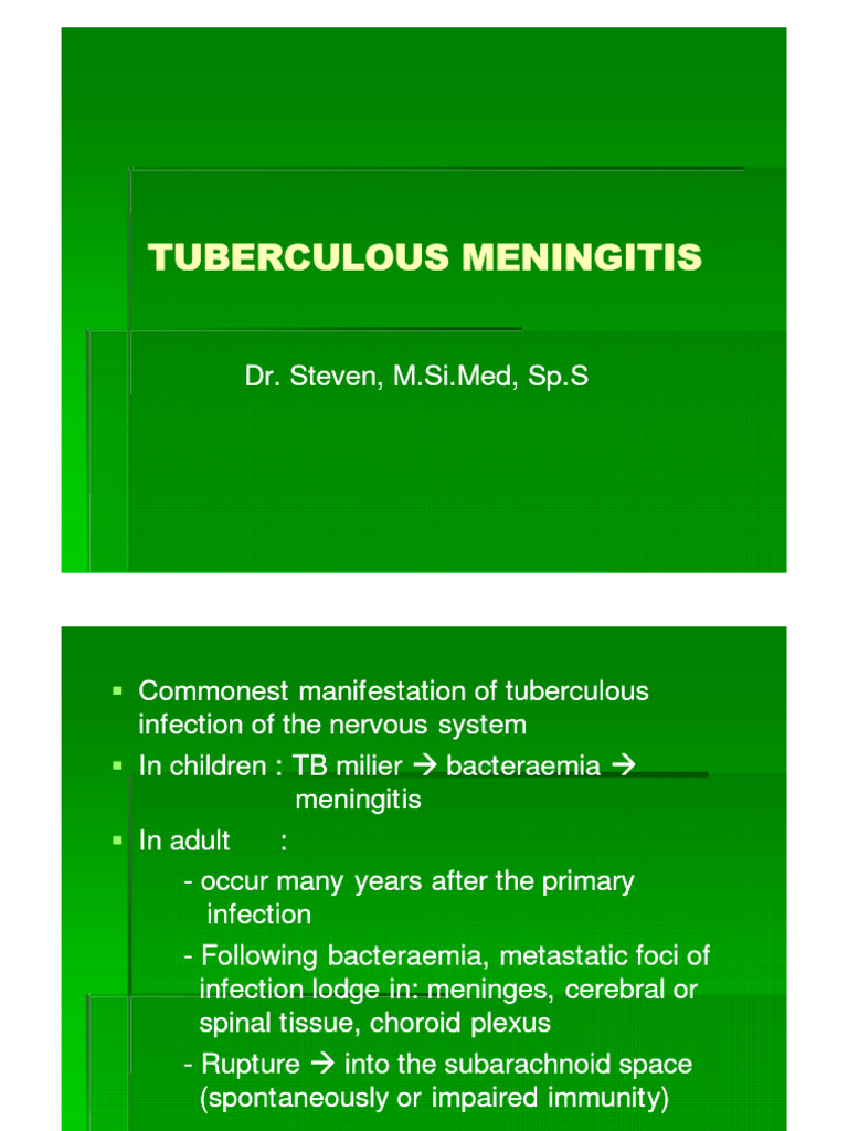 Meningitis TB | PDF | Meningitis | Cerebrospinal Fluid