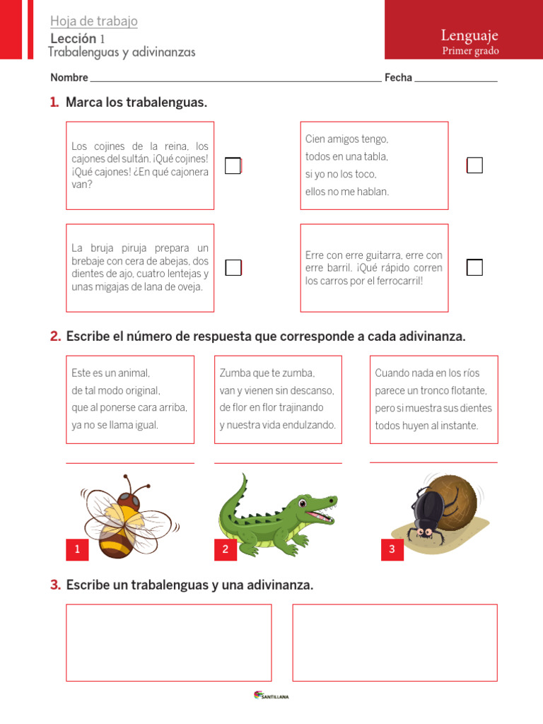 Trabalenguas y Adivinanzas para Niños | PDF