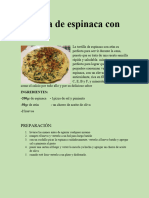 Tortilla de Espinaca Con Atún