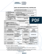 Solicitud de Disposicion Final Controlada