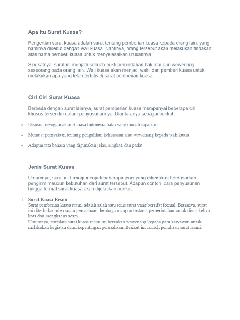 Apa Itu Surat Kuasa PDF