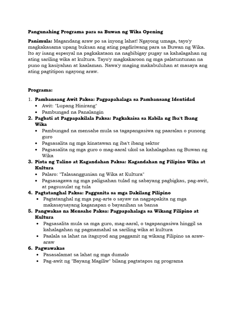 Filipino (Programa 2) | PDF