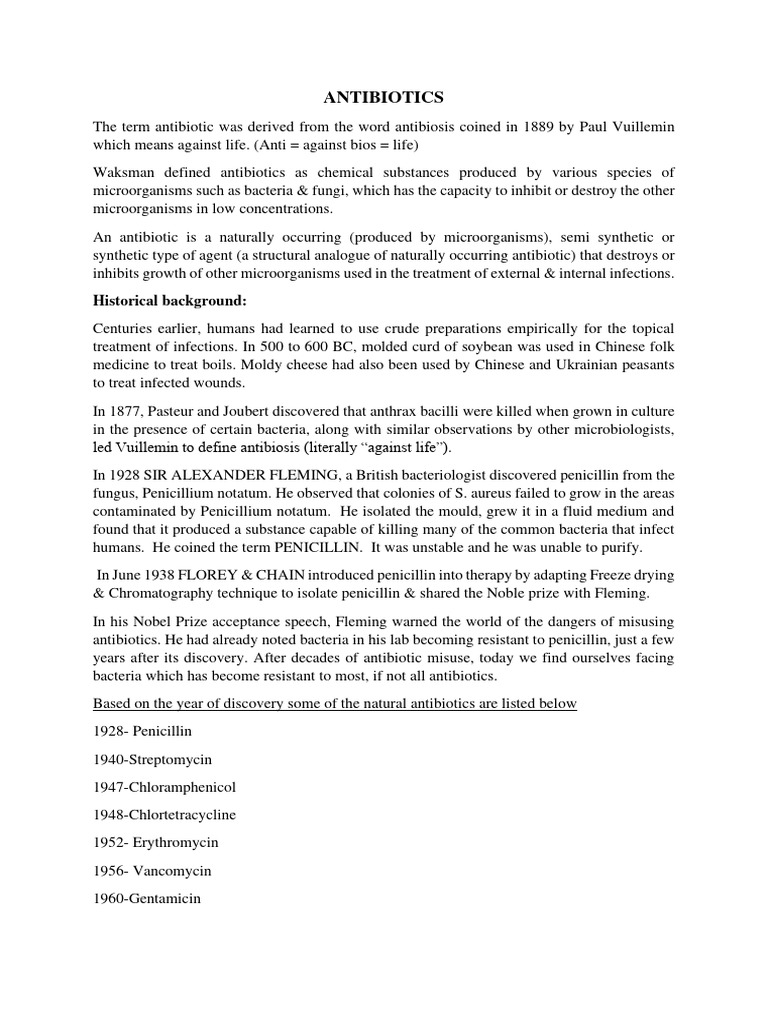 Antibiotics Penicillins Pdf Penicillin Acid