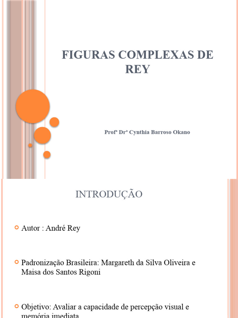 Figuras Complexas de Rey: Avaliação Visual | PDF | Percepção | Memória