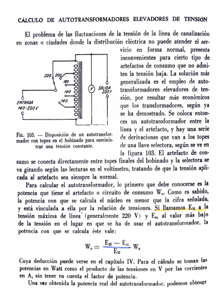 Cálculo de Autotransformadores Elevadores | PDF | voltaje | Transformador