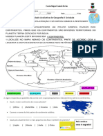 Atividade Avaliativa de Geografia II Unidade