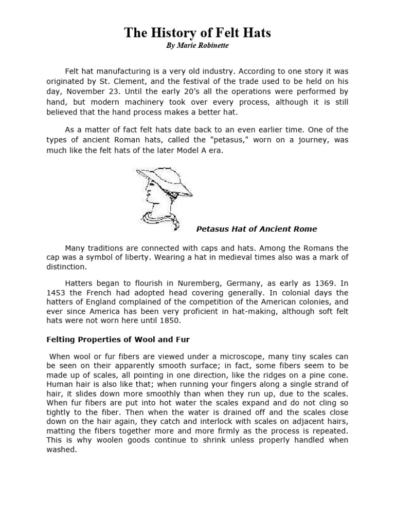 History of Felt Hats PDF Hat Fur