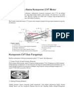 Konstruksi Dan Nama Komponen CVT Motor