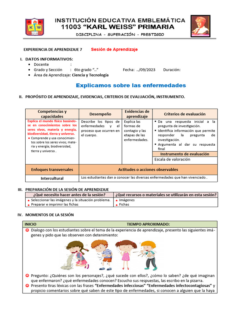 Enfermedades: Aprendizaje para 6to Grado | PDF | Aprendizaje | Infección